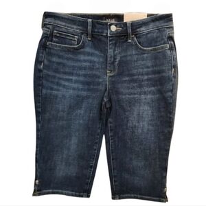 NYDJ Marcel Dark Wash Capri Shorts Sz 4 Lift Tuck Denim